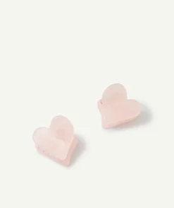 Lot de 2 pinces bébé fille cœurs rose
