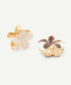 Lot de 2 pinces fille fleurs couleur dorée