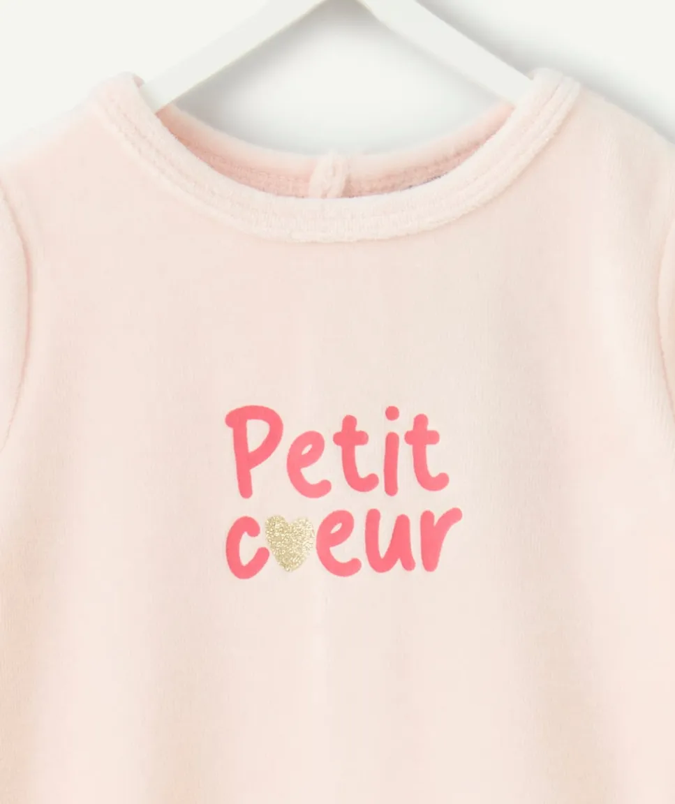 Lot de 2 pyjamas chaud effet velours naissance fille imprimé