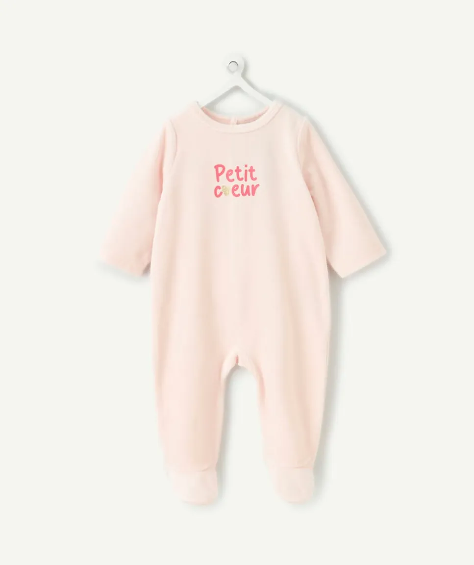 Lot de 2 pyjamas chaud effet velours naissance fille imprimé