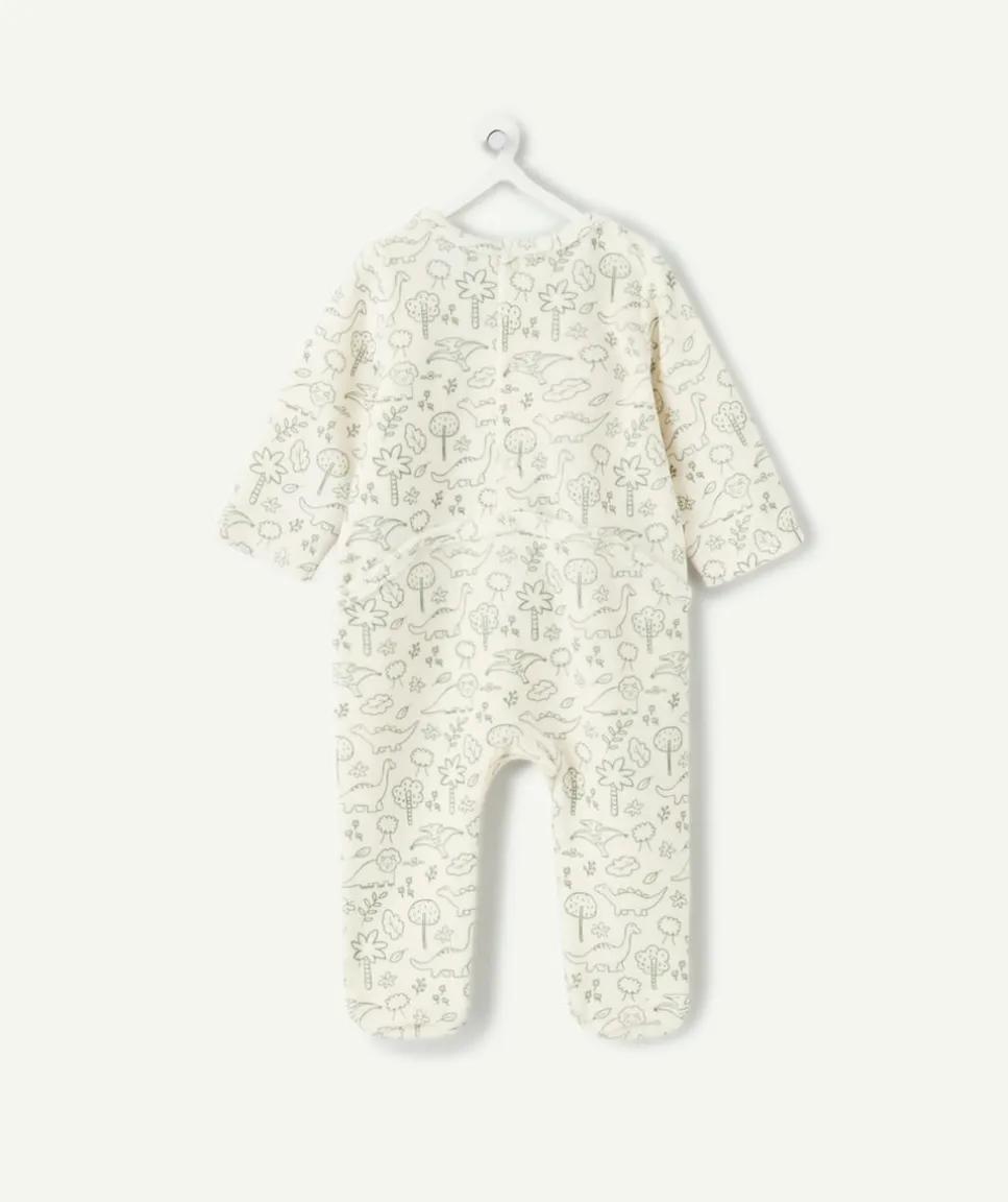 Lot de 2 pyjamas chaud effet velours naissance garçon dinosaures