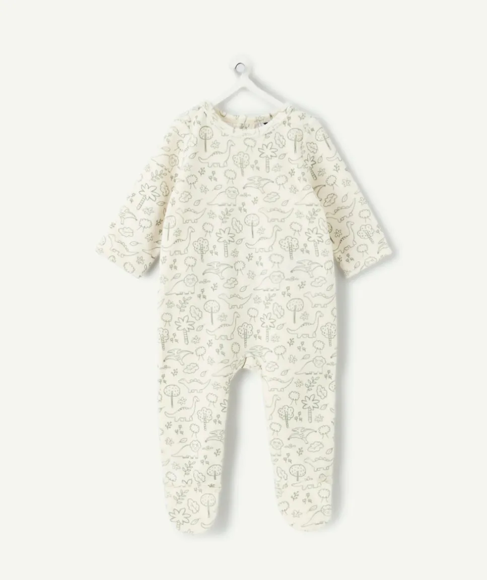 Lot de 2 pyjamas chaud effet velours naissance garçon dinosaures
