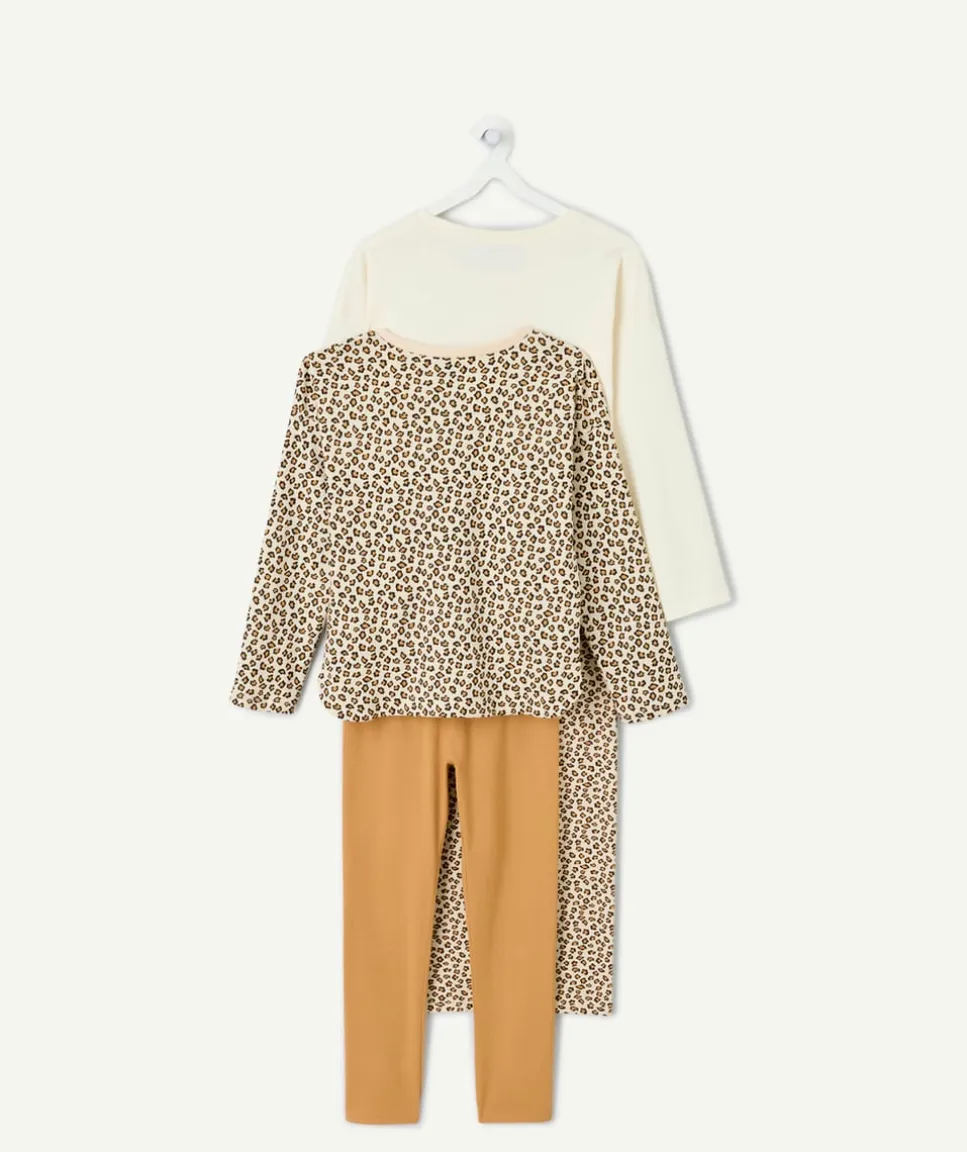 Lot de 2 pyjamas coton fille imprimé léopard