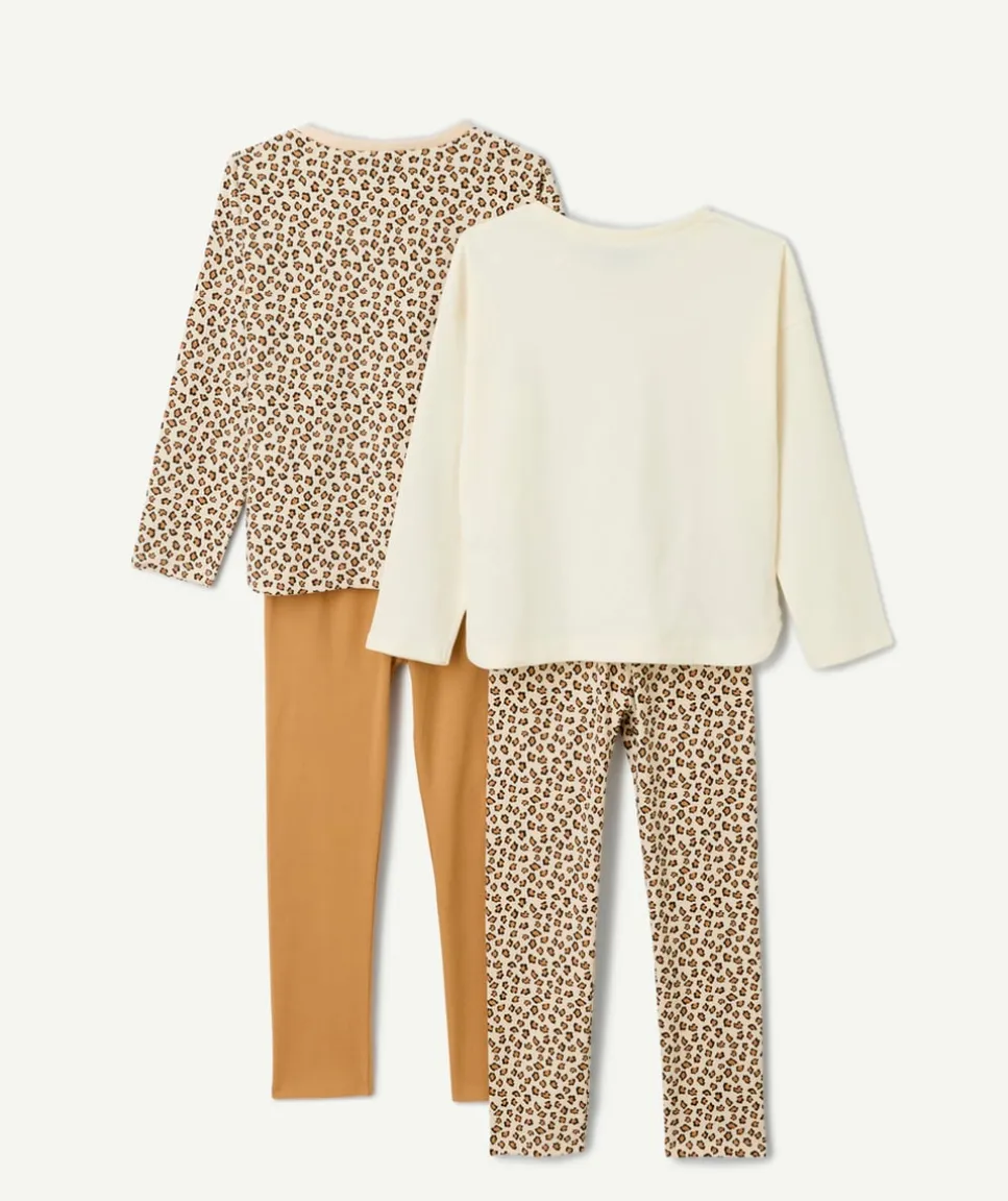 Lot de 2 pyjamas coton fille imprimé léopard