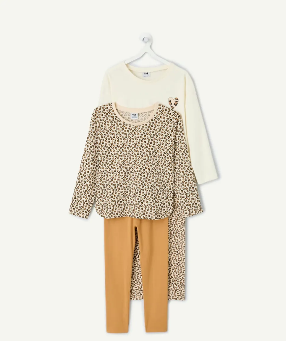Lot de 2 pyjamas coton fille imprimé léopard