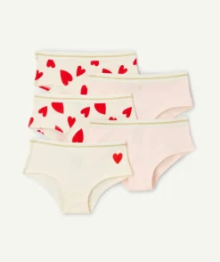Lot de 5 shorties fille imprimé cœur