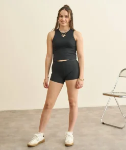 Lot de 2 shorts fille relax noir et blanc