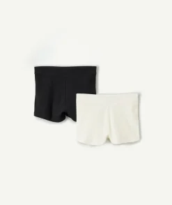 Lot de 2 shorts fille relax noir et blanc