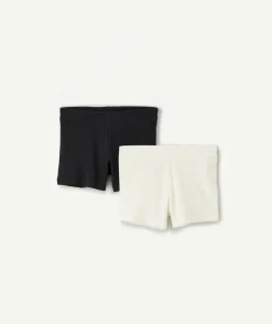 Lot de 2 shorts fille relax noir et blanc