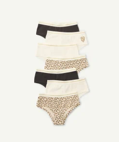 Lot de 7 shortys fille imprimé léopard