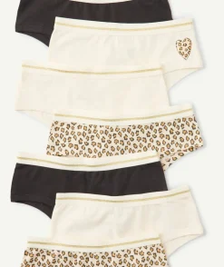 Lot de 7 shortys fille imprimé léopard