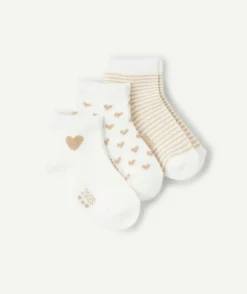 Lot de 3 socquettes bébé fille à motifs