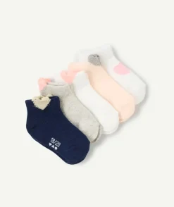 Lot de 5 socquettes unies colorées