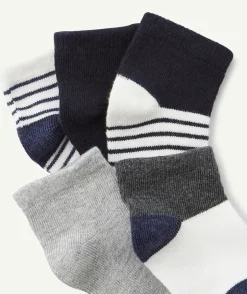 Lot de 5 socquettes unies et rayées