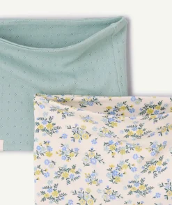 Lot de 2 tours de cou fille fleuris