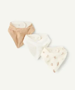 Lot de trois bavoirs bandana bébé mixte coton