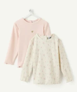 Lot de 2 t-shirts bébé fille imprimé
