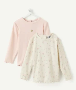 Lot de 2 t-shirts bébé fille imprimé