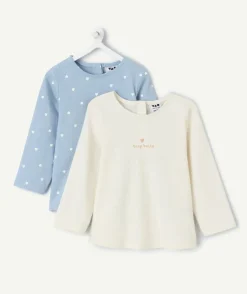 Lot de 2 t-shirts bébé fille imprimés coeurs