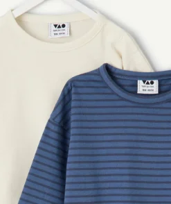 Lot de 2 t-shirts bébé garçon rayé et uni