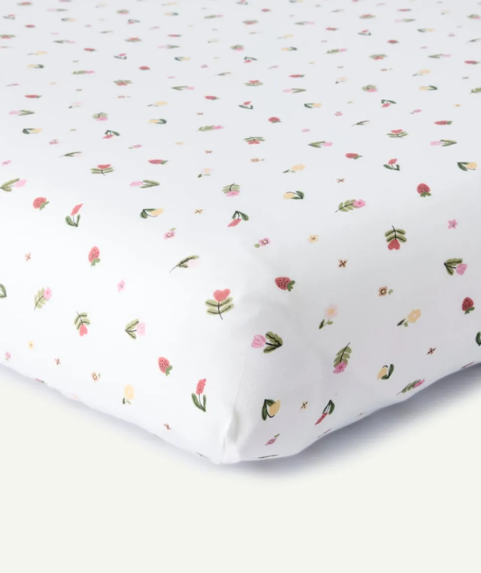 Lot 2 draps housse coton imprimé floral