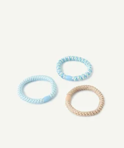 Lot 3 élastiques cheveux fille pastels