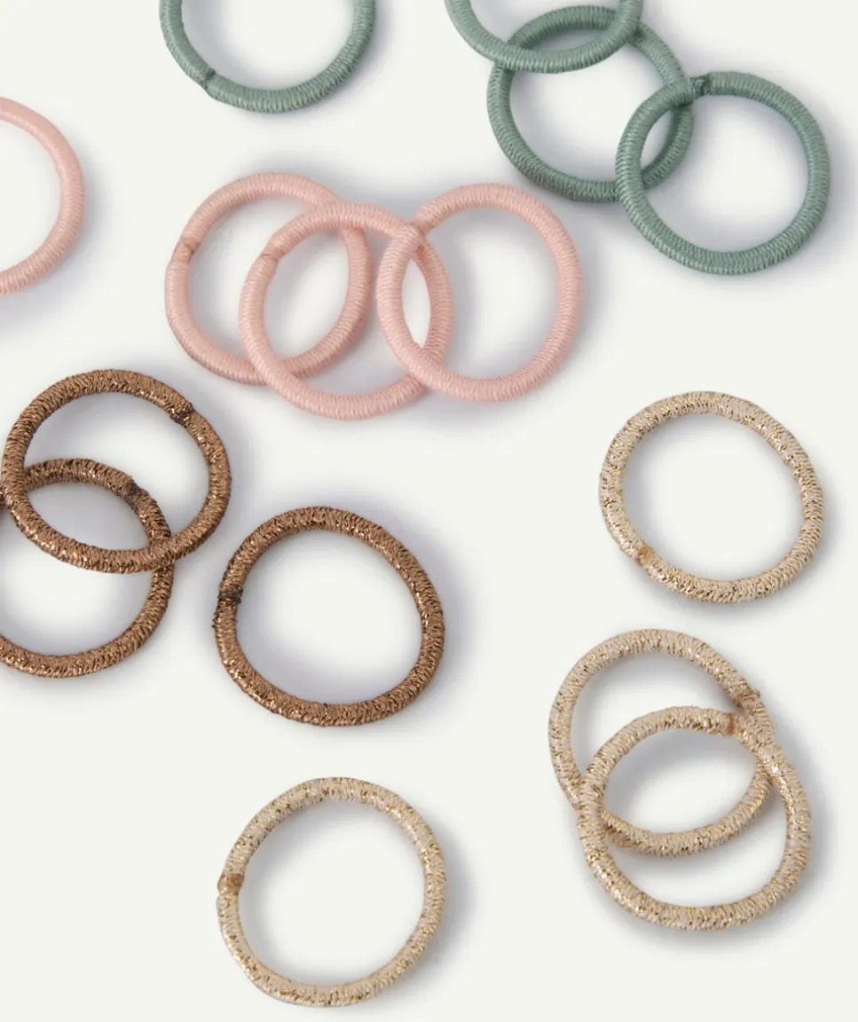 Lot élastiques à cheveux pailletés multicolores