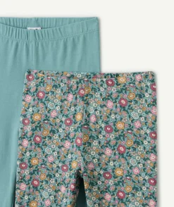 Lot 2 leggings fille longs fleuri