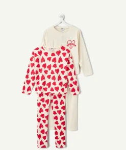 Lot 2 pyjamas coton fille cœurs