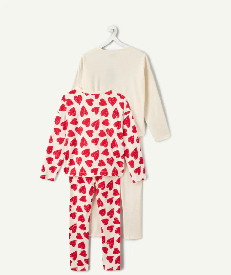 Lot 2 pyjamas coton fille cœurs