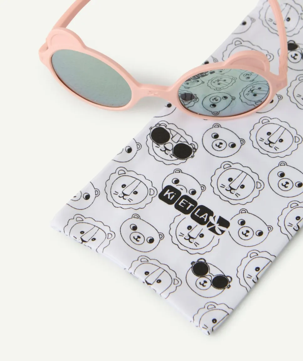 Lunettes de soleil bébé fille forme ourson couleur pêche