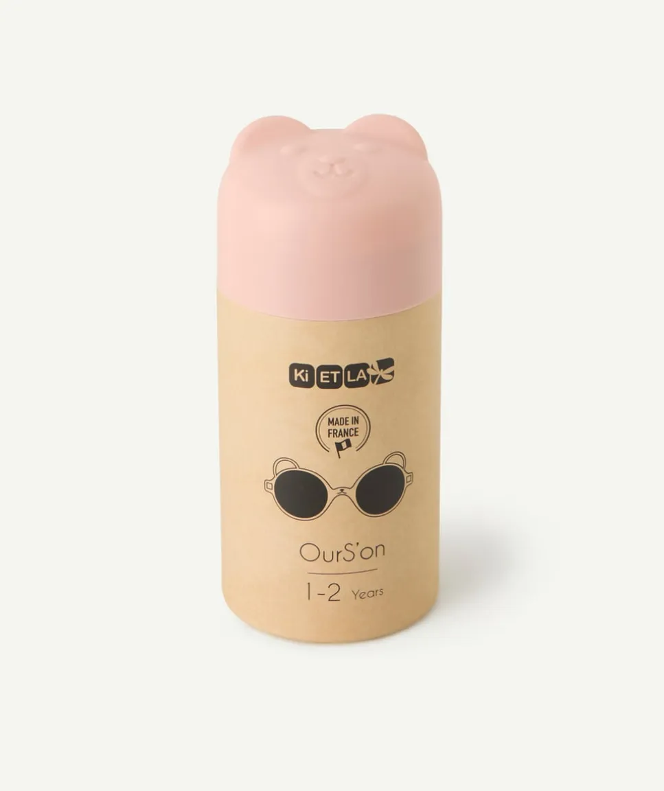 Lunettes de soleil bébé fille forme ourson couleur pêche