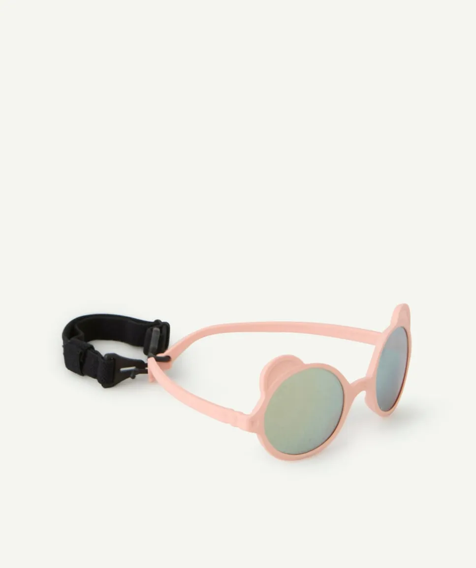 Lunettes de soleil bébé fille forme ourson couleur pêche