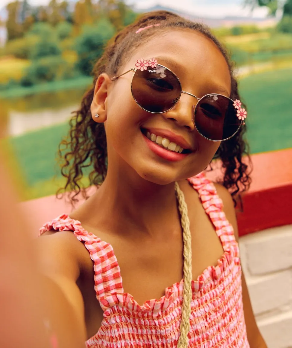 Lunettes de soleil fille avec fleurs