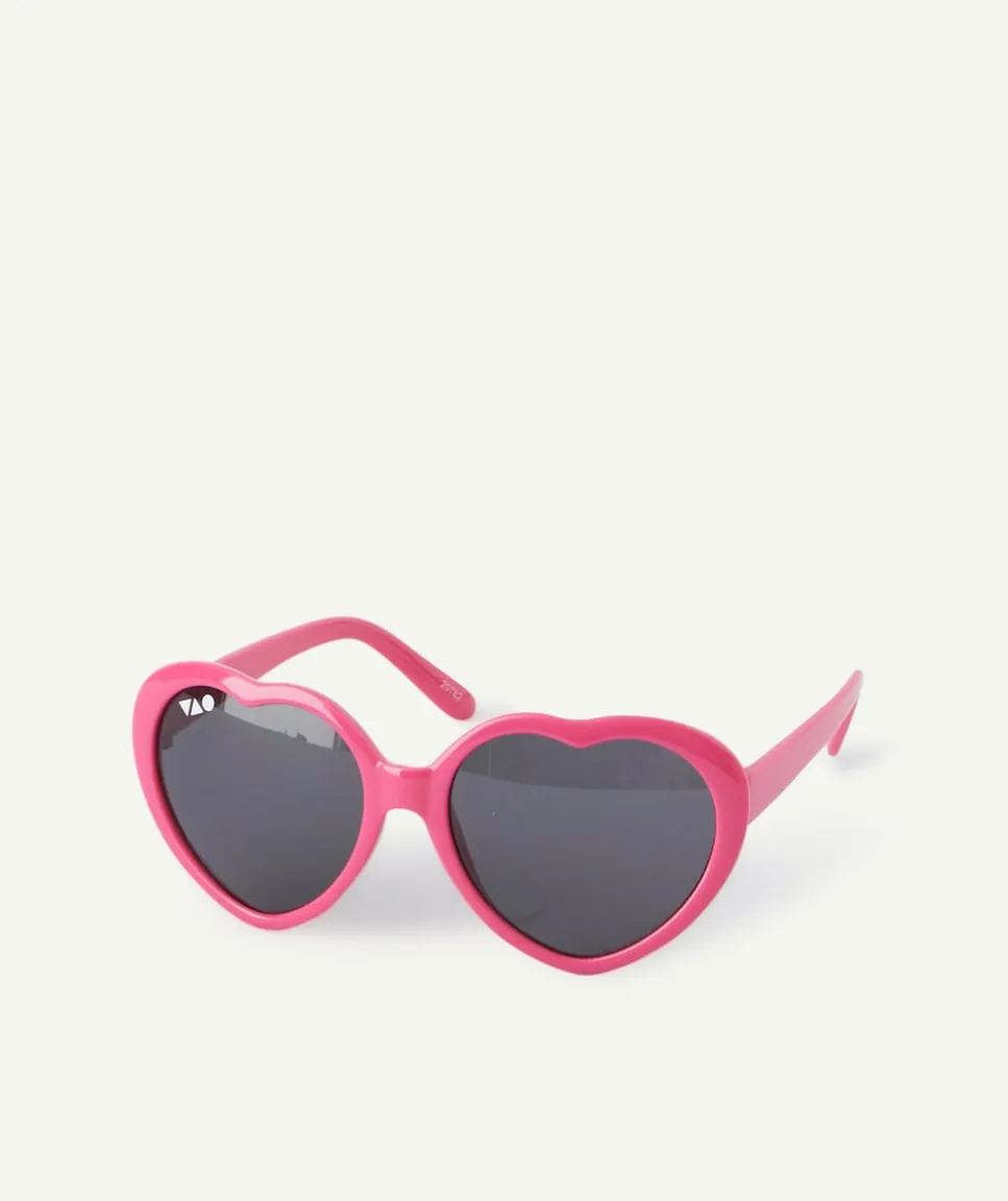 Lunettes de soleil fille rose cœur