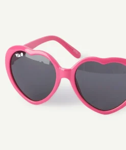 Lunettes de soleil fille rose cœur
