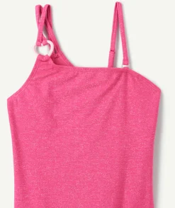 Maillot de bain fille 1 pièce rose pailleté