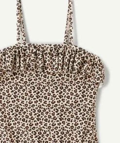 Maillot de bain 1 pièce fille imprimé léopard