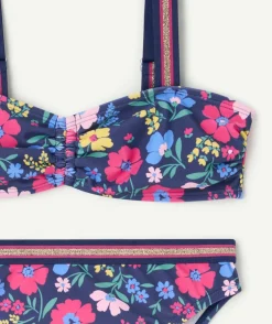 Maillot de bain 2 pièces fille multicolore imprimé floral