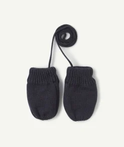 Moufles bébé garçon en tricot bicolores