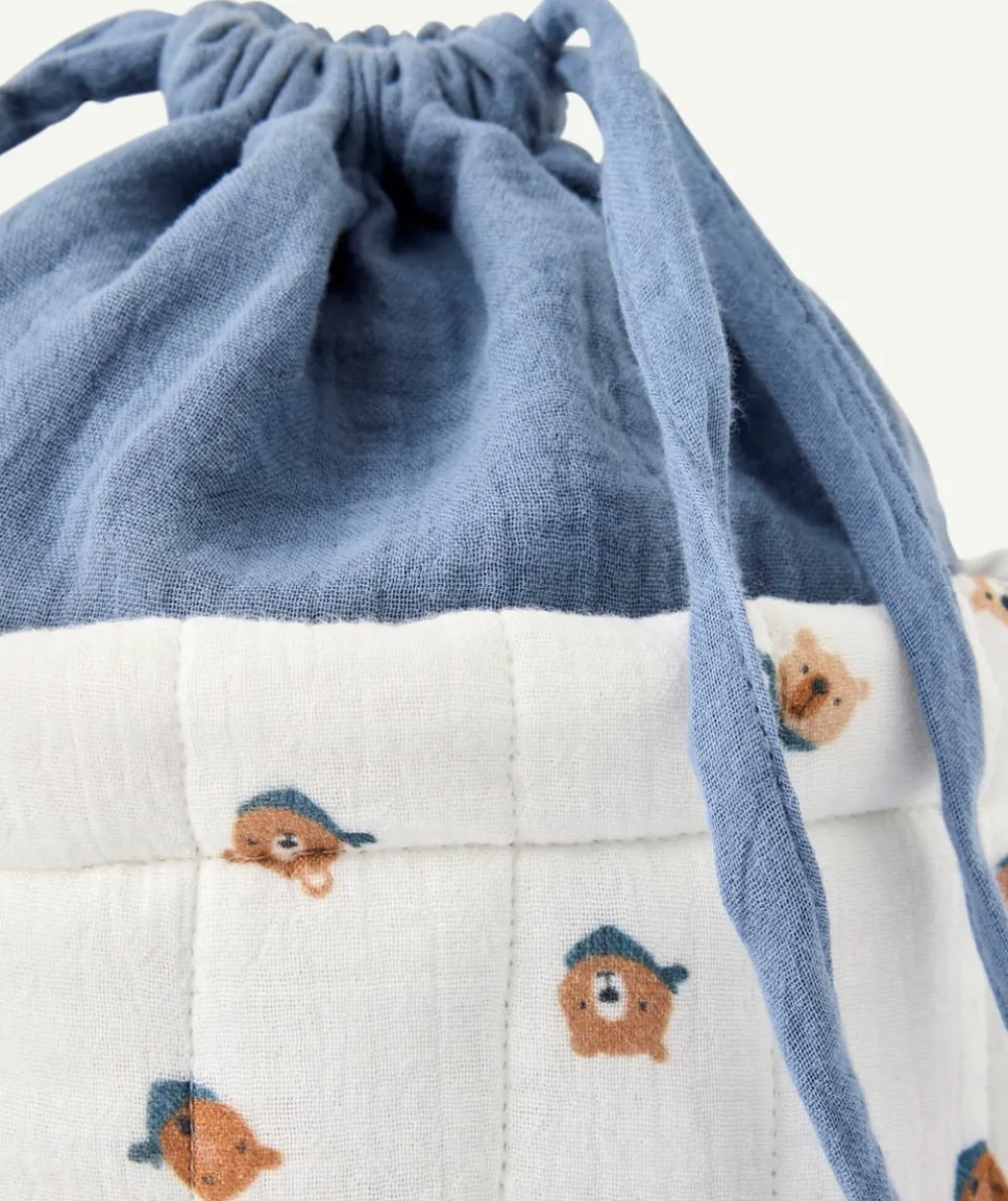 Panier de rangement bébé garçon imprimé oursons