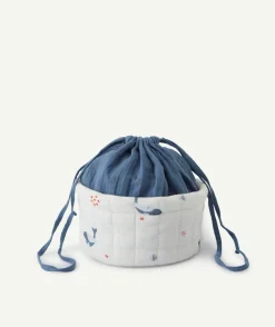 Panier de rangement imprimé baleine bleu