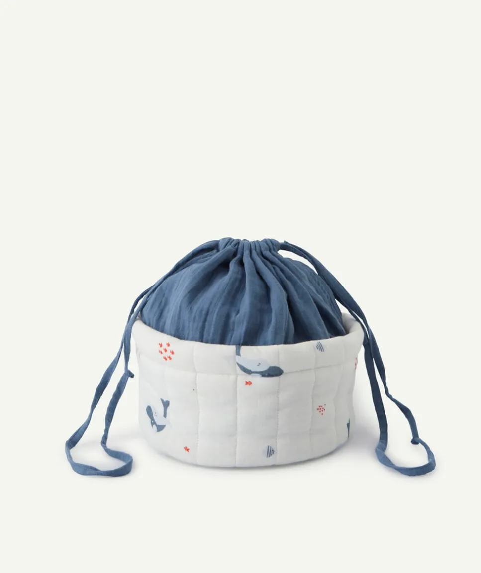 Panier de rangement imprimé baleine bleu