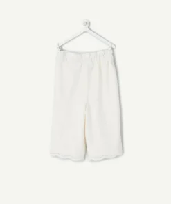 Pantalon bébé fille broderie blanc
