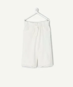 Pantalon bébé fille broderie blanc