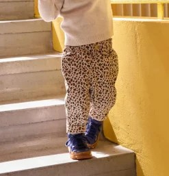 Pantalon bébé fille droit imprimé léopard