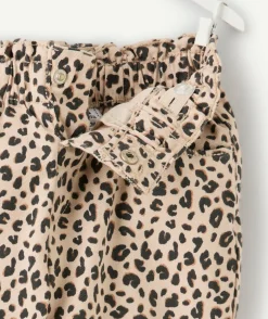Pantalon bébé fille droit imprimé léopard
