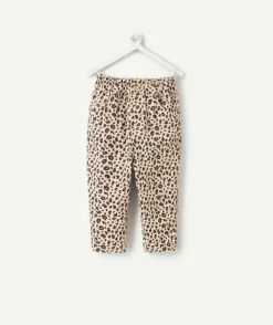 Pantalon bébé fille droit imprimé léopard