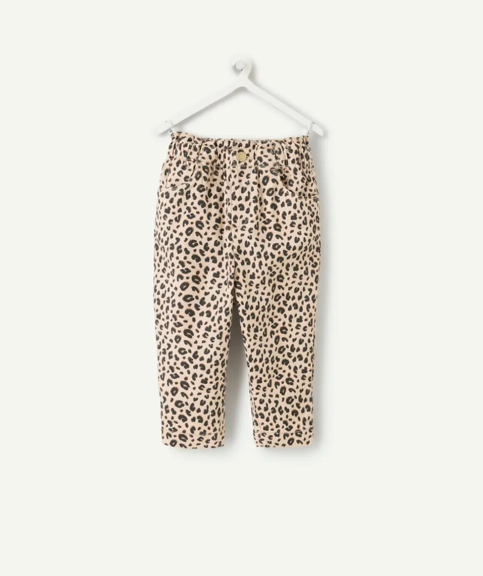 Pantalon bébé fille droit imprimé léopard