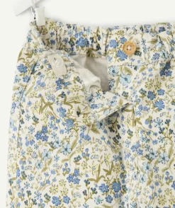 Pantalon bébé fille droit imprimé fleuri